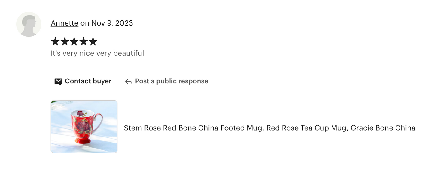 Stem Rose Red Bone China Mug