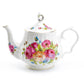 Stechcol Gracie Bone China Sandra's Rose with Butterflies Bone China Teapot