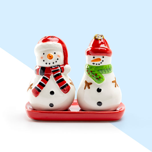 Gracie China Shop Snowmen Figurine Salt and Pepper Shaker Set