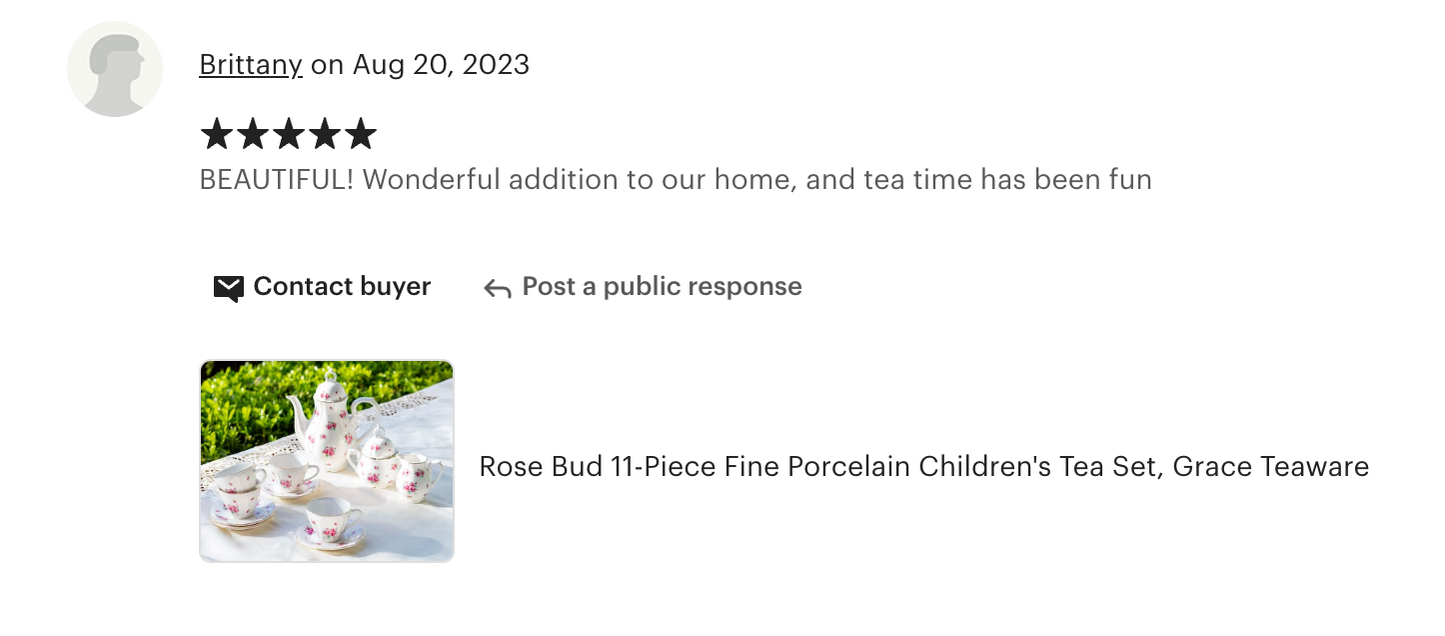 Rose Bud Fine Porcelain 11-Piece Children's Tea Set