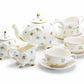 Grace Teaware Pansy Floral Elephant Fine Porcelain Tea Set
