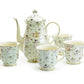 Grace Teaware Holiday Snowman Happy Snowmen Hot Chocolate Pot with Mugs Set