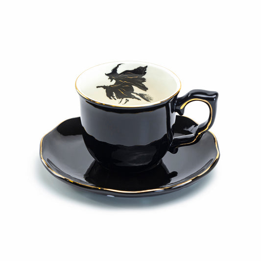 Flying Witch Tea Cup Saucer