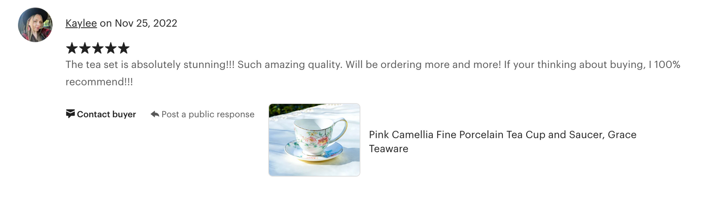 Pink Camellia Fine Porcelain Tea Cup and Saucer