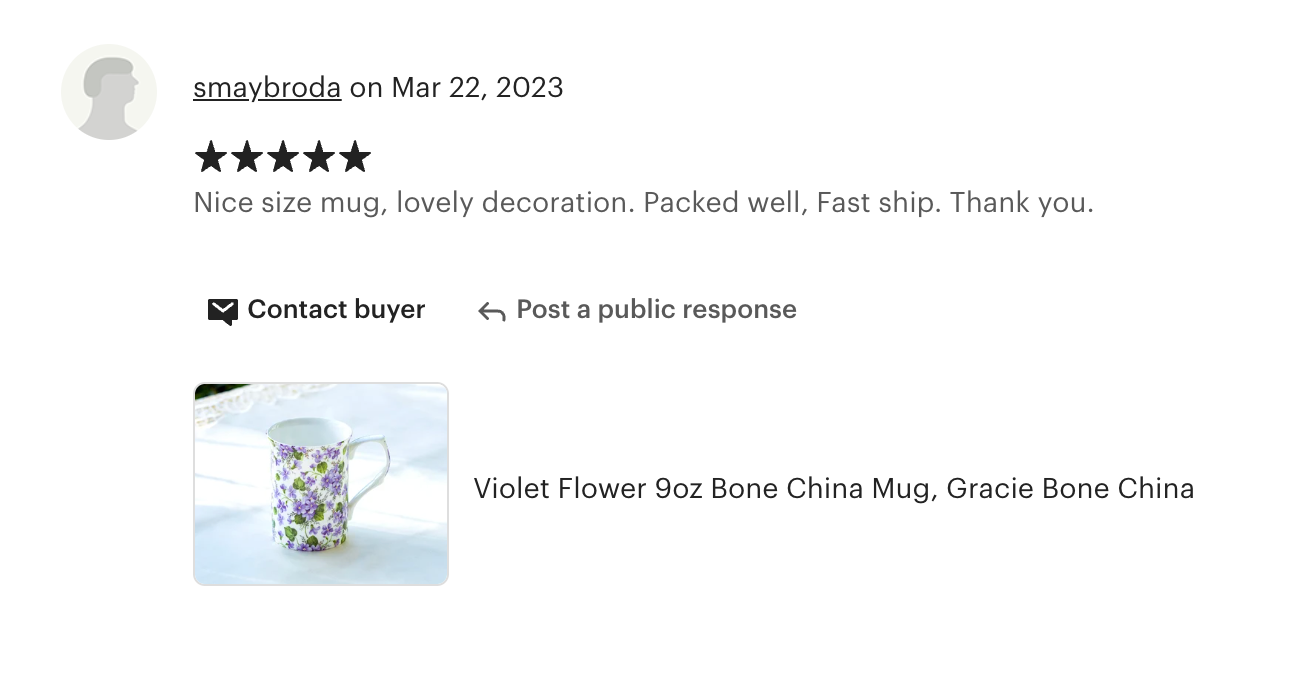 Violet Flower Bone China Mug