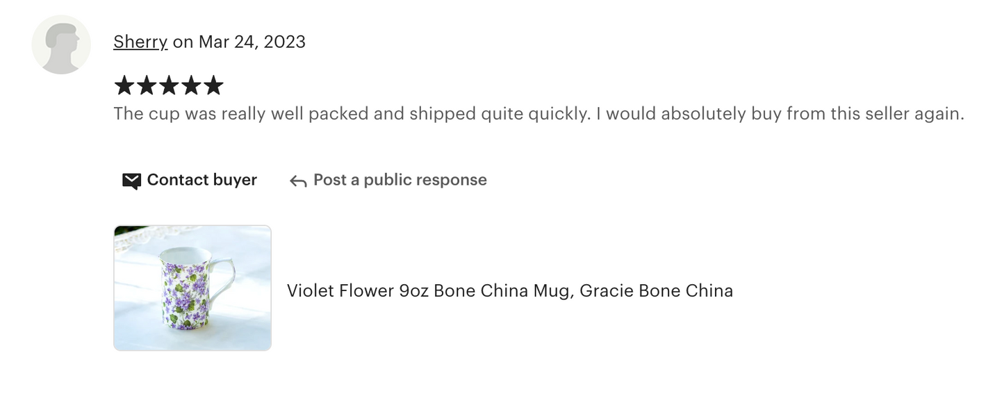 Violet Flower Bone China Mug