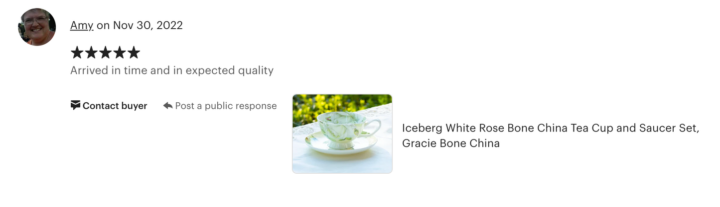 Iceberg Rose Bone China Tea Cup and Saucer