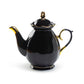 Grace Teaware Black Gold Scallop Fine Porcelain Teapot