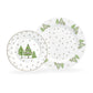 8" Christmas Pine Trees Fine Porcelain Salad / Dessert Plate