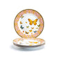 Grace Teaware Butterflies with Pink Ornament Fine Porcelain Dessert Plate Set of 4