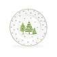 Grace Teaware 8" Christmas Pine Trees Fine Porcelain Salad / Dessert Plate