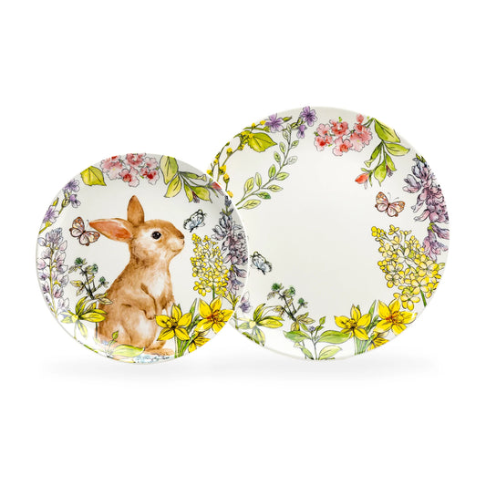 Grace Teaware Spring Garden Bunny Easter Pottery Plate