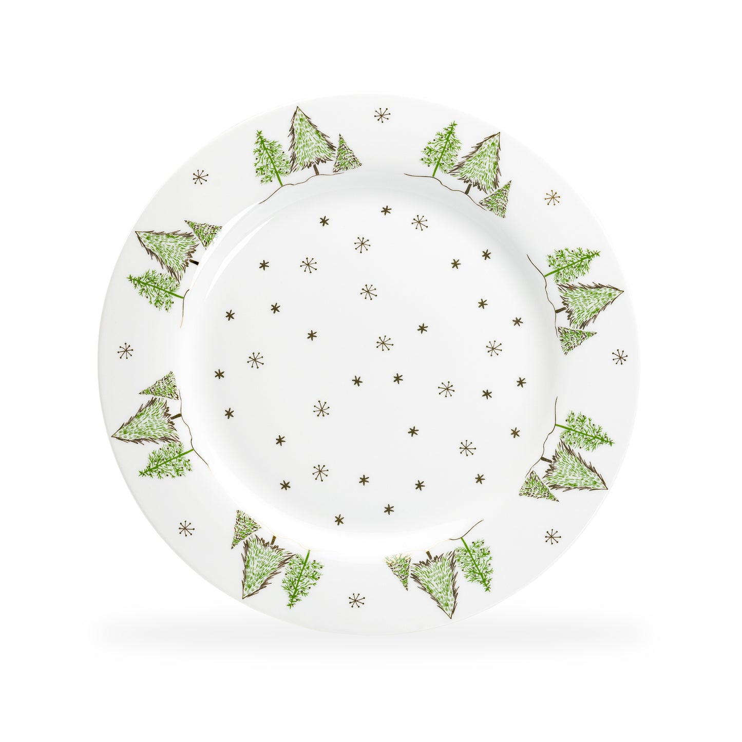 Grace Teaware 10.5" Christmas Pine Trees Fine Porcelain Dinner Plate