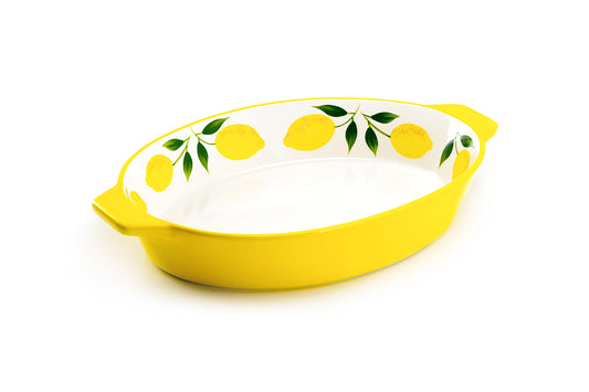 Terramoto Ceramics Lemon 2 qt. Oval Casserole