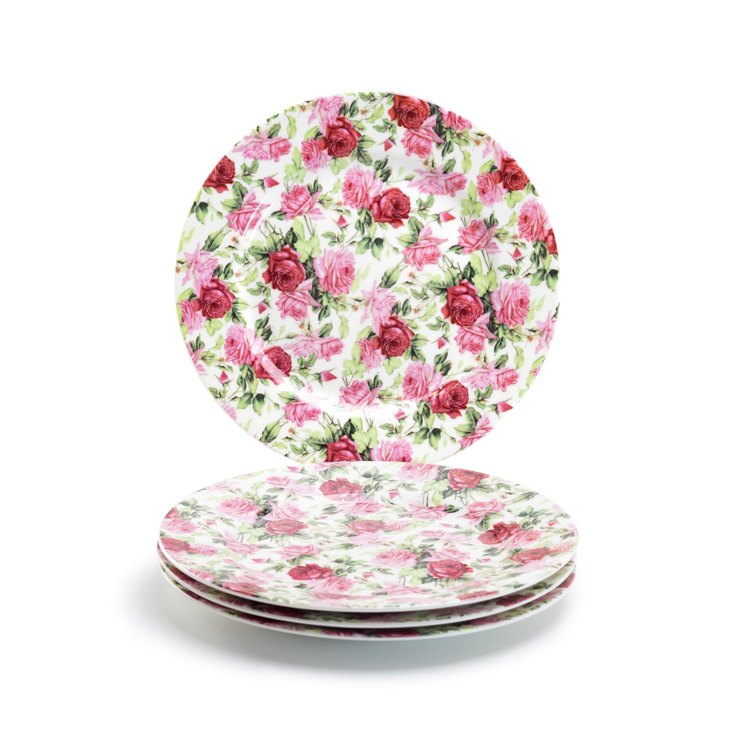 Grace Teaware 8" Summer Rose Chintz Dessert Plate Set of 4