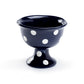 Terramoto Ceramic Polka Dots Navy Blue Footed Ice Cream Bowl