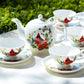 Gracie Cardinal Poinsettia Bone China Tea Set