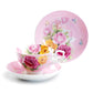 Stechol Gracie Bone China Rose Bouquet Pink Tea Cup and Saucer Set