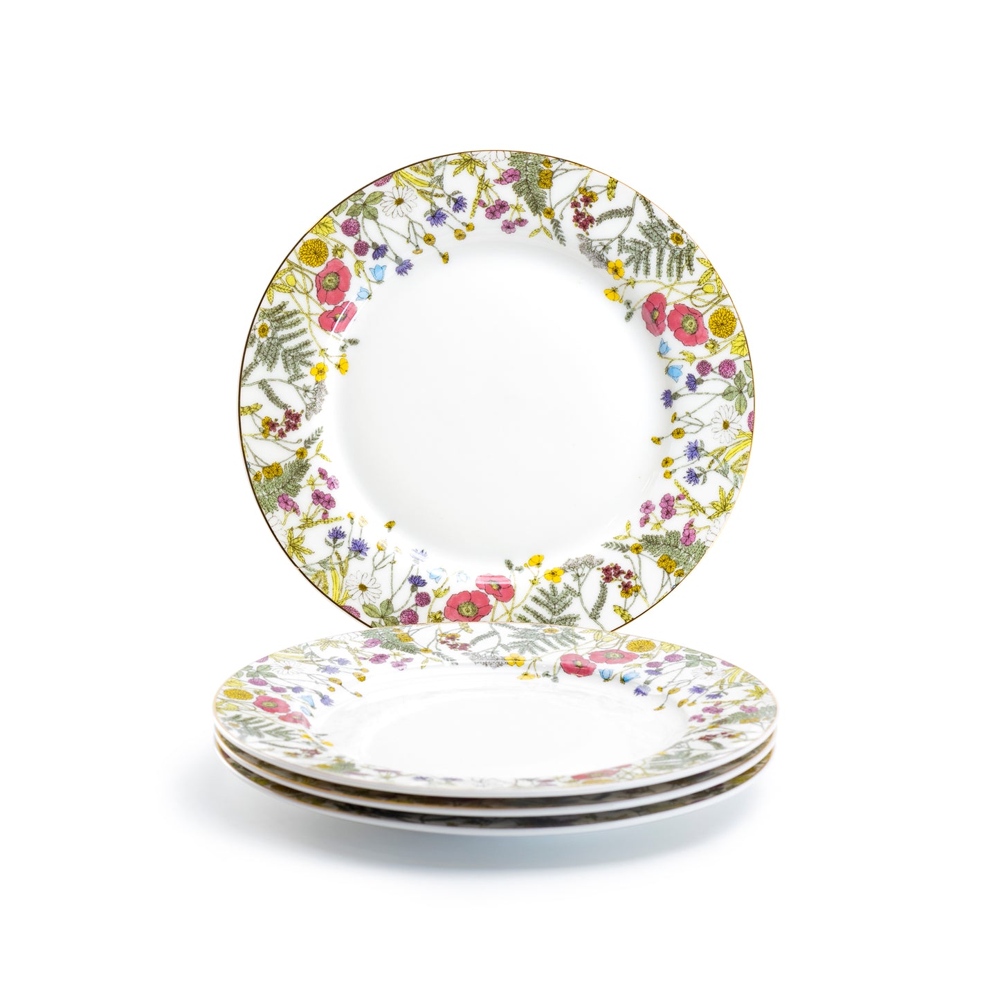 Grace Teaware Poppy Meadow Fine Porcelain Dessert Plate Set of 4