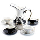 Witches Brew Pitcher + 4 Assorted Tea Cup and Saucer Sets - Arsenic Skull & Spider