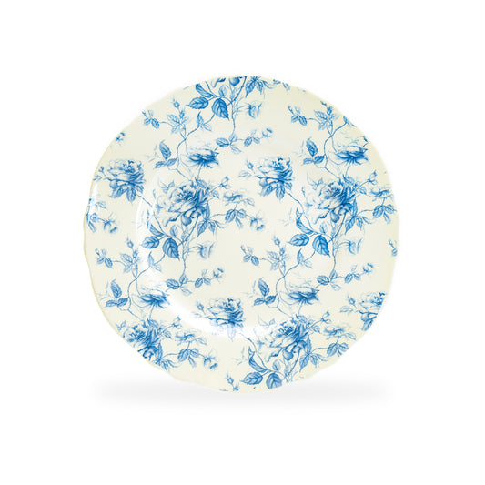 Grace Teaware 8.25" Blue Rose Toile Fine Porcelain Dessert Salad Plate