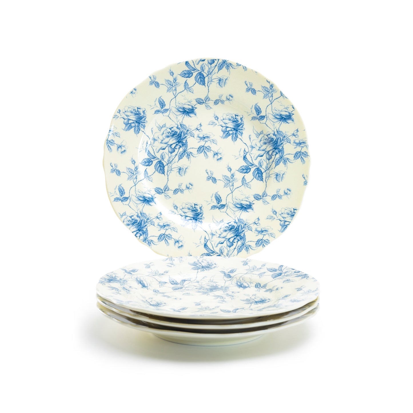 blue rose toile plate