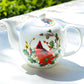 Stechcol Gracie Bone China Cardinal Poinsettia Bone China Teapot