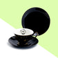 Halloween Witchy Crystal Ball Astrology Black Gold Tea Cup and Saucer Set