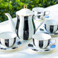 Grace Teaware Black and White Scallop Fine Porcelain 9-piece Tea Set