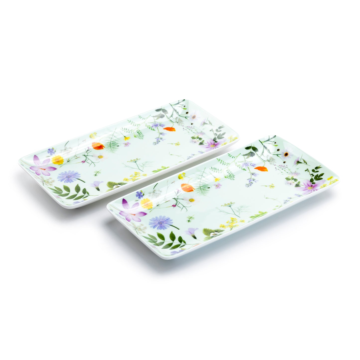 Gracie Bone China 10" Summer Meadow Bone China Serving Tray Set of 2 mint