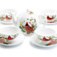 Gracie Bone China Cardinal Poinsettia 9-piece Tea Set