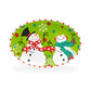 Gracie China Shop 12.75" Happy Snowmen Large Ceramic Oval Platter