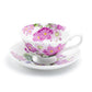 Stechcol Gracie Bone China Pink Zinnia Bone China Tea Cup and Saucer