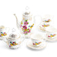 Grace Teaware Floral Bird Fine Porcelain 11-Piece Children's Tea Set with Gift Box