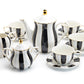 Grace Teaware Black and White Scallop Fine Porcelain Tea Set