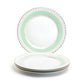 Mint Stripe with Gold Dots Fine Porcelain Dessert / Dinner Plate