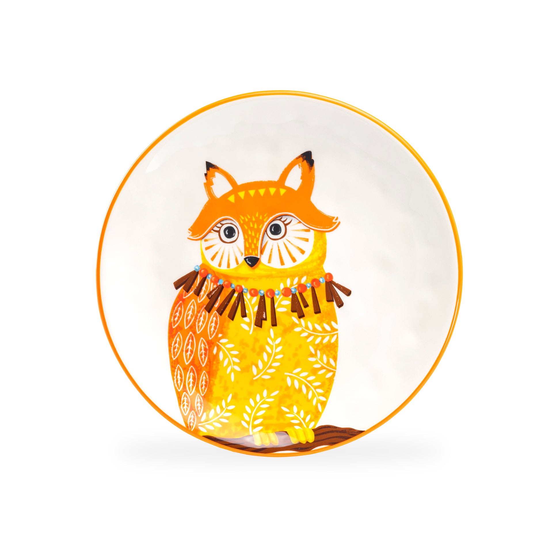 Gracie China Shop 8.5" Assorted Owls Salad / Dessert Plate fox owl