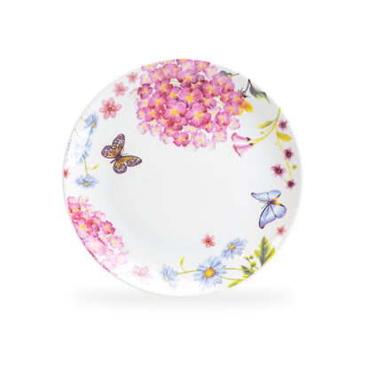Grace Teaware Hydrangea with Butterflies Fine Porcelain Dessert Plate