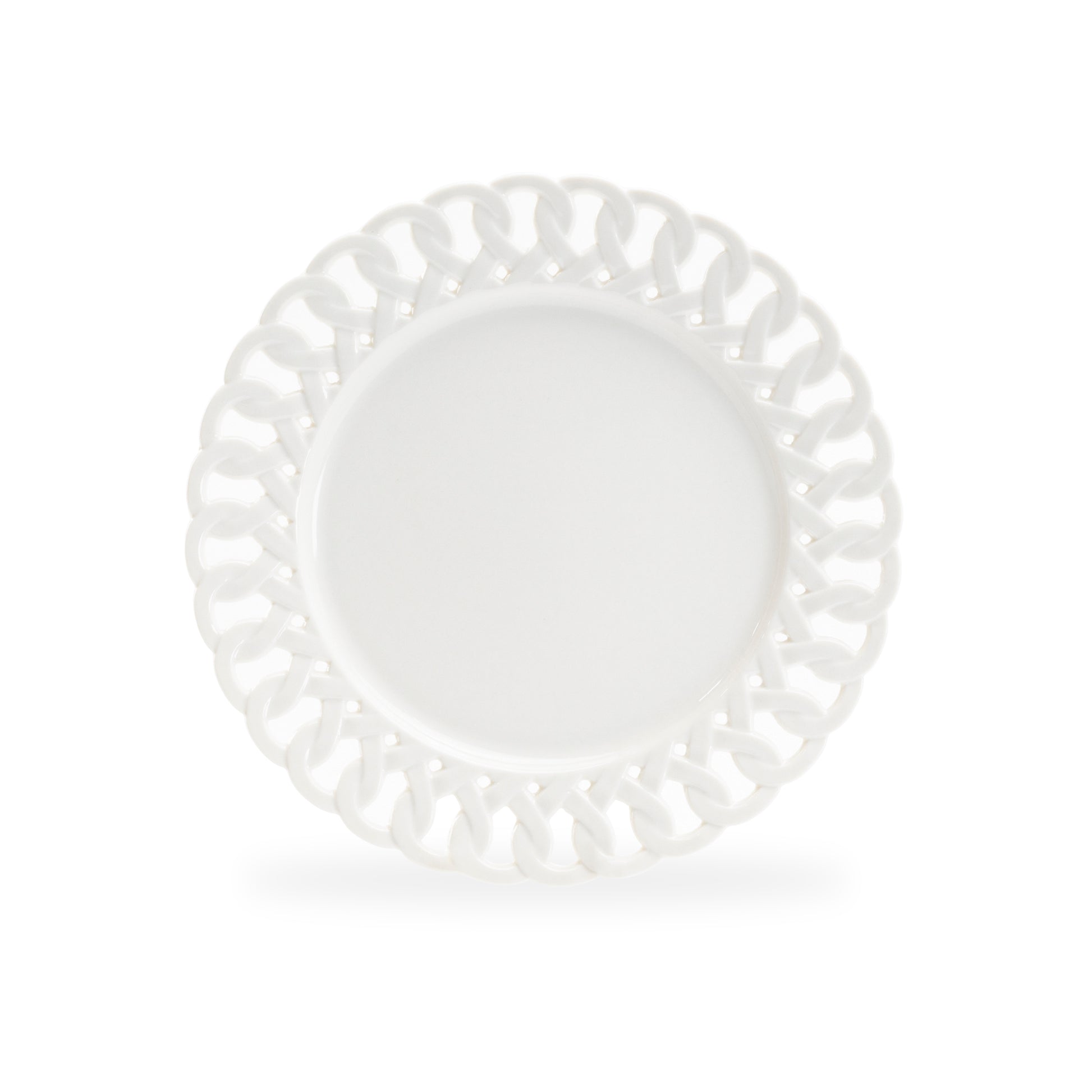 Grace Teaware 8" White Heirloom Fine Porcelain Dessert Plate