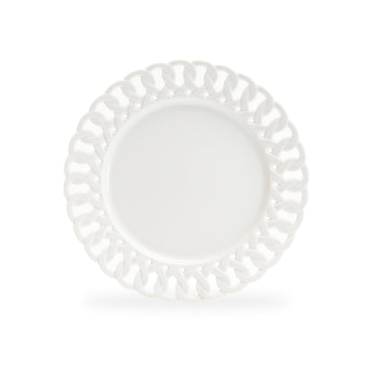 Grace Teaware 8" White Heirloom Fine Porcelain Dessert Plate
