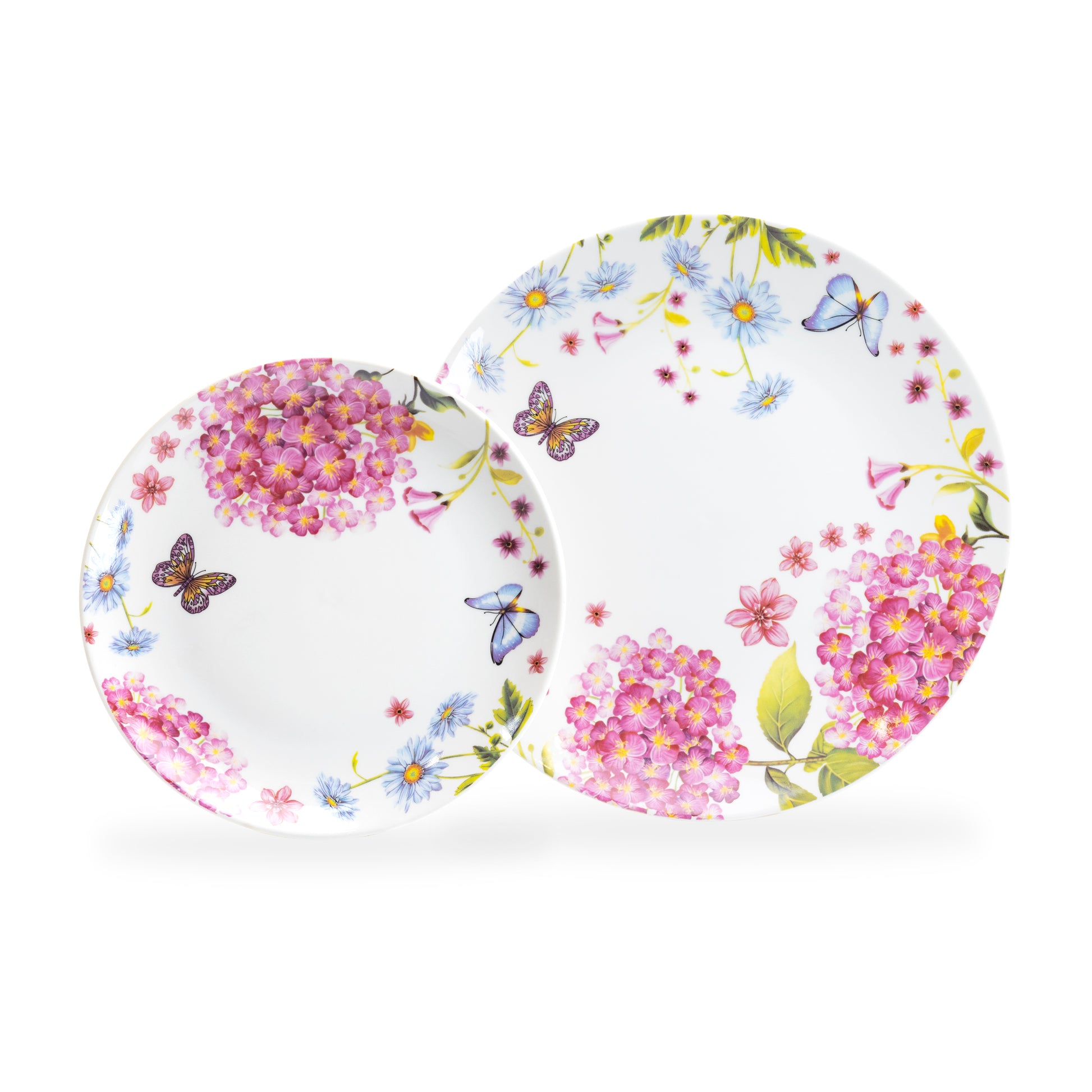 Grace Teaware Hydrangea Garden Butterfly Fine Porcelain Dessert / Dinner Plate
