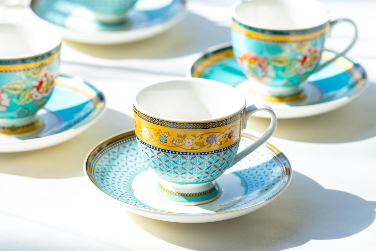 Emperor's Garden Fine Porcelain Cup and Saucer Sets