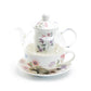 Grace Teaware Garden Joy Glass Fine Porcelain Tea For One