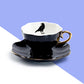 Grace Teaware Raven Crow Black Gold Tea Cup and Saucer