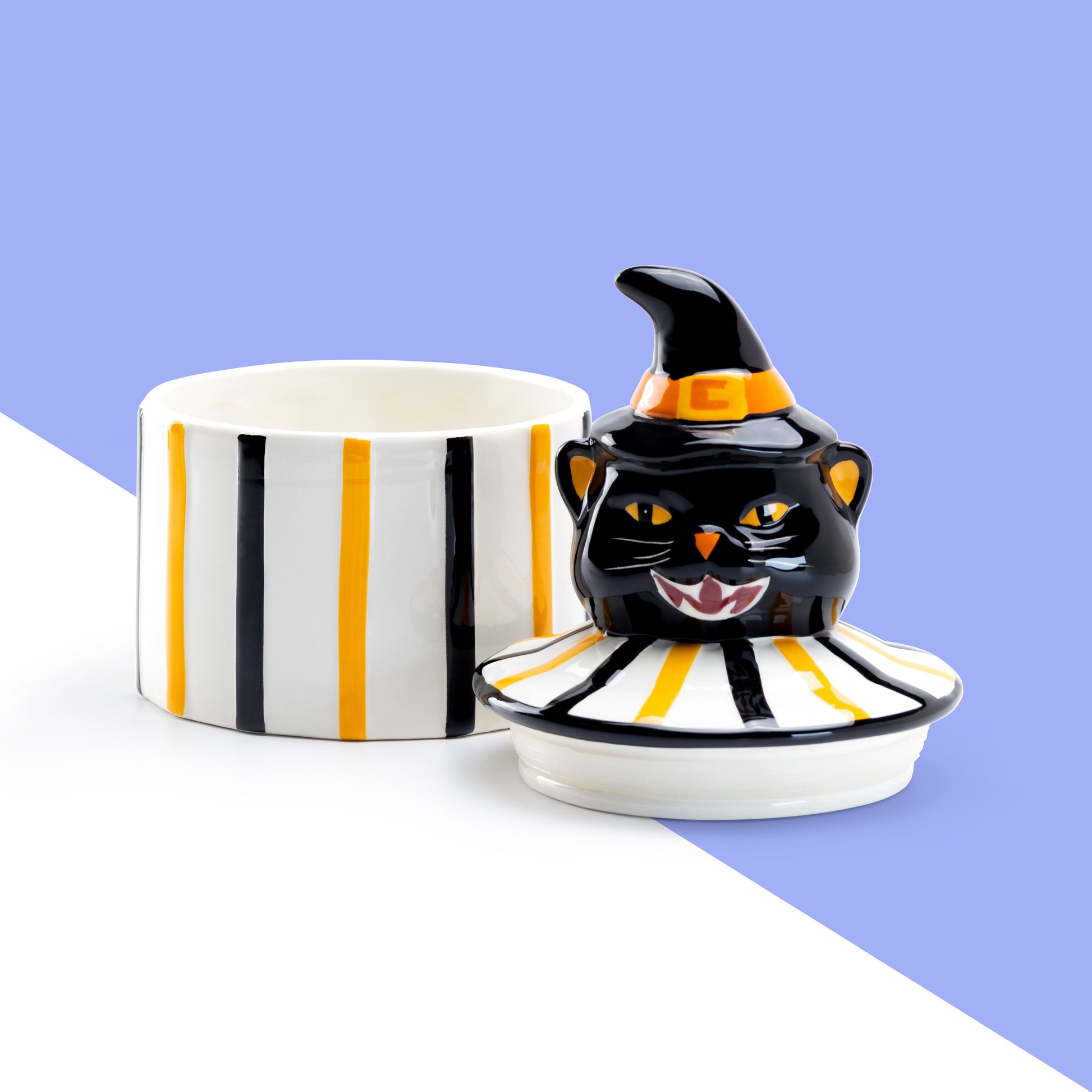 Potter's Studio Halloween Black Cat Carousel Canister Candy Jar