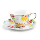 Grace Teaware Shabby Rose Fine Porcelain Tea Cup and Saucer