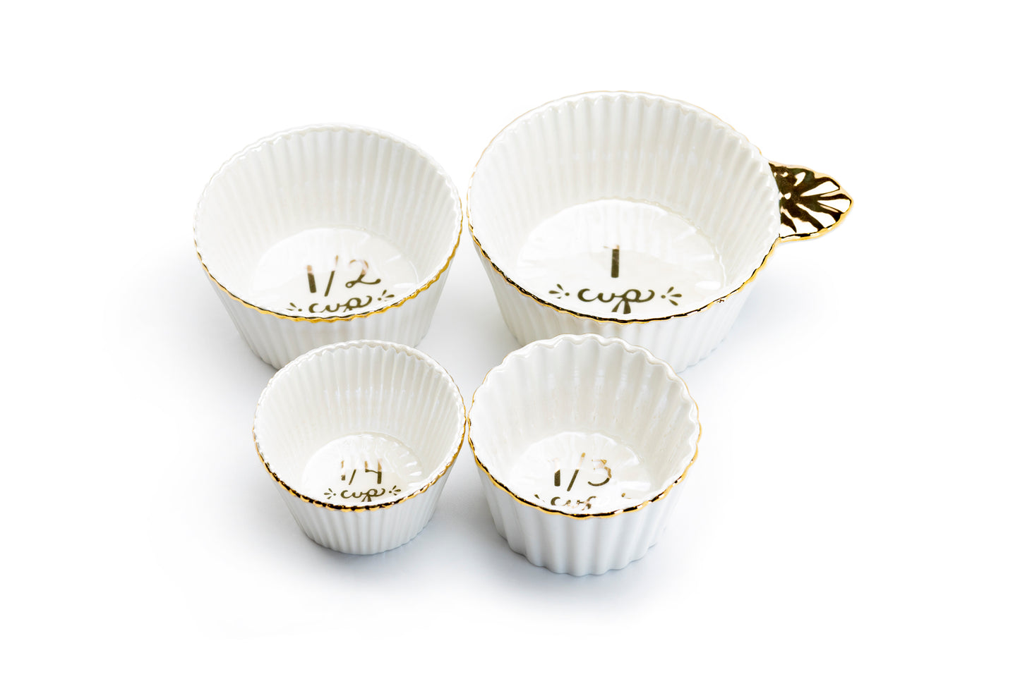 Grace Teaware 4-Piece Fine Porcelain Measuring Cup Set White