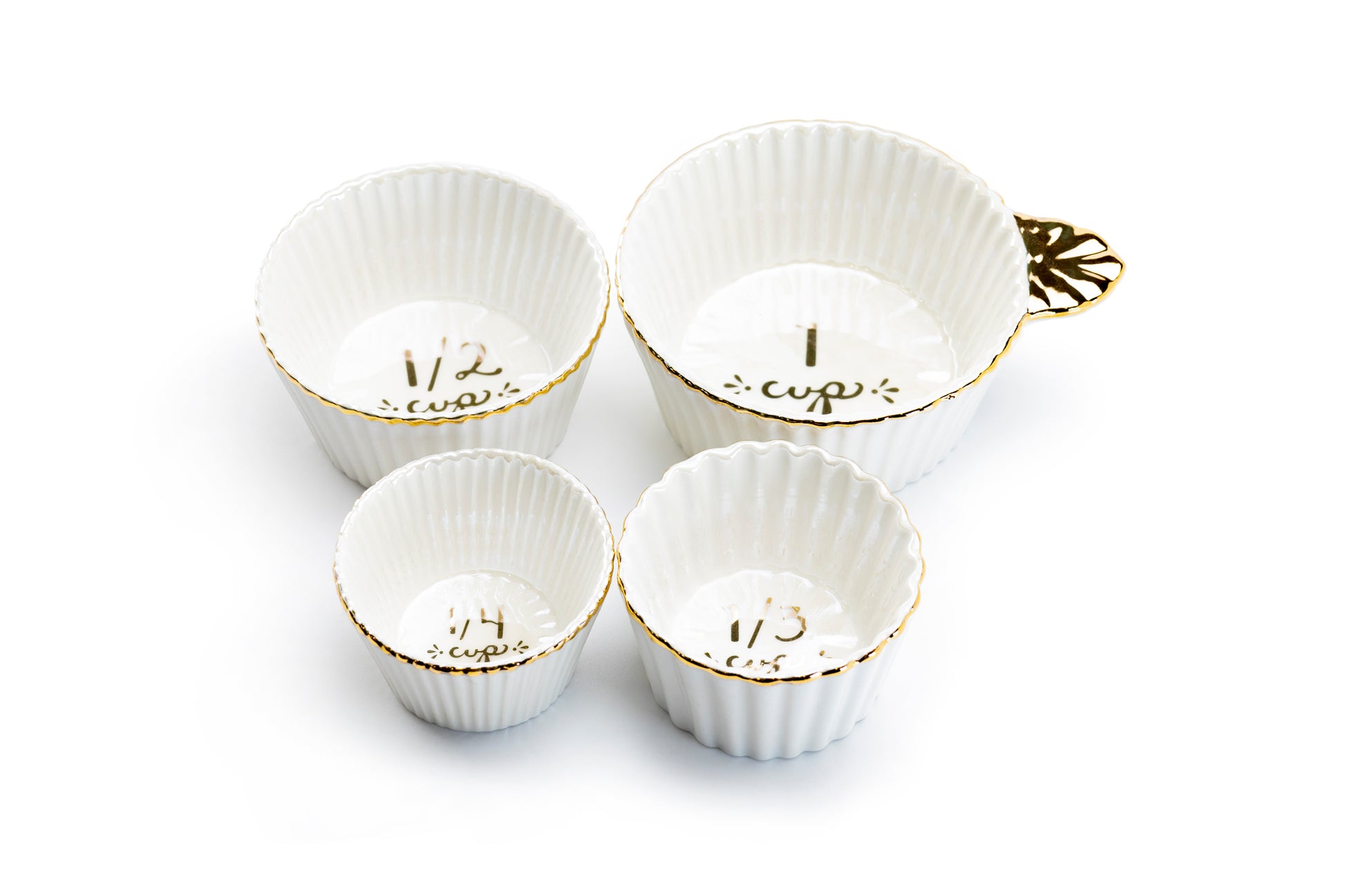 4-Piece White Latte Melamine Measuring Cups - The Peppermill