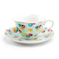 Grace Teaware Blue Shabby Rose Fine Porcelain Tea Cup and Saucer