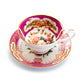 Stechcol Gracie Bone China Royal Magenta Gold Bone China Tea Cup and Saucer Set